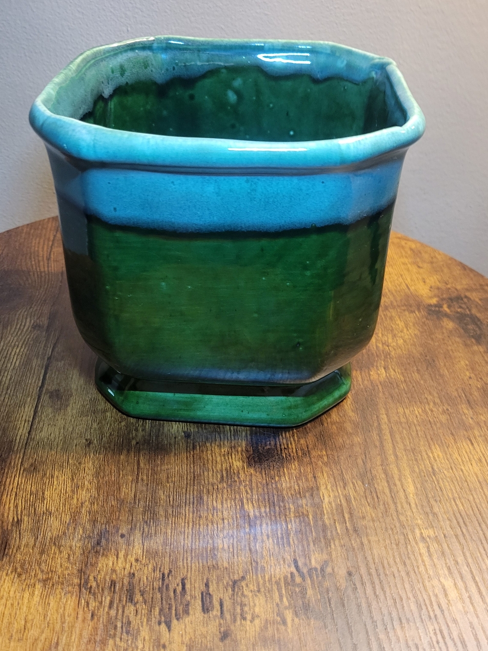 Blue and Green Ceramic Planter